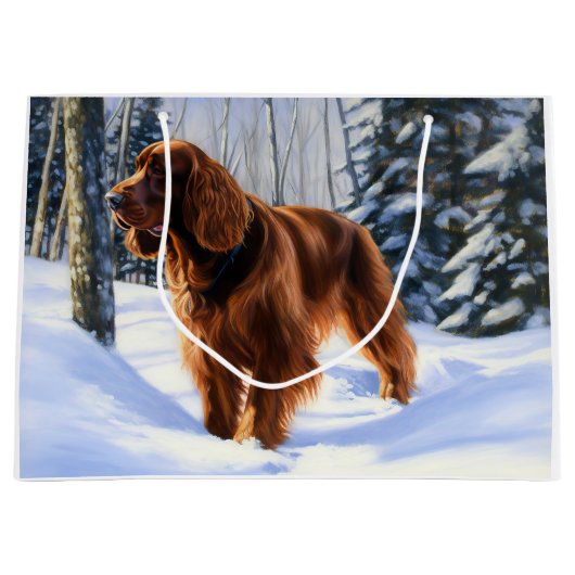 Irish Setter Let It Snow Weihnachten Große Geschenktüte (Vorderseite)