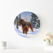 Irish Setter Let It Snow Weihnachten Große Wanduhr (Zuhause)