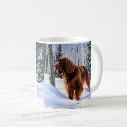 Irish Setter Let It Snow Weihnachten Kaffeetasse (VorderseiteRechts)