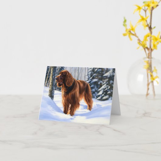 Irish Setter Let It Snow Weihnachten Karte (Gelbe Blume)