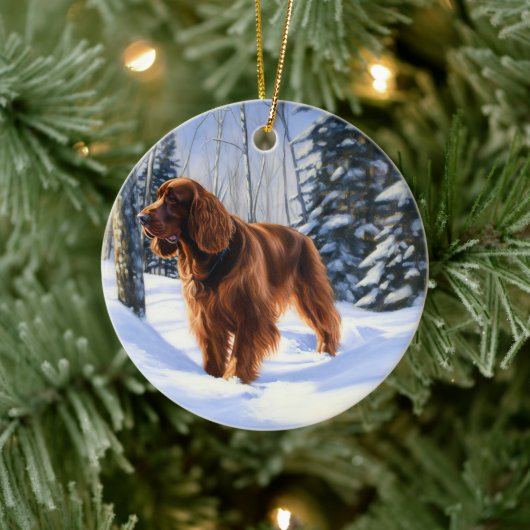 Irish Setter Let It Snow Weihnachten Keramik Ornament (Baum)
