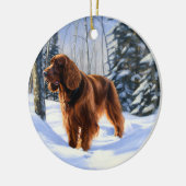 Irish Setter Let It Snow Weihnachten Keramik Ornament (Links)