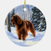 Irish Setter Let It Snow Weihnachten Keramik Ornament (Hinten)