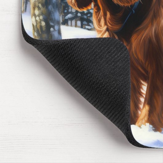 Irish Setter Let It Snow Weihnachten Mousepad (Ecke)