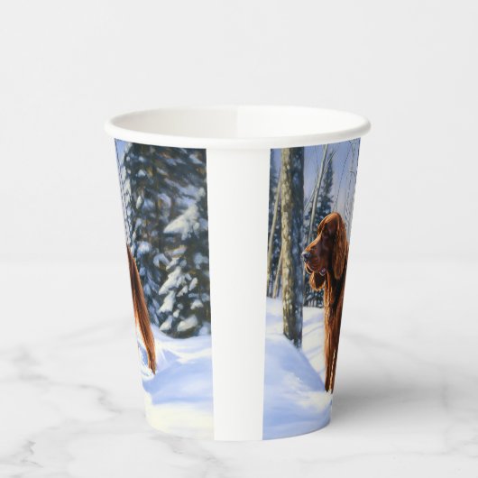 Irish Setter Let It Snow Weihnachten Pappbecher (Links)