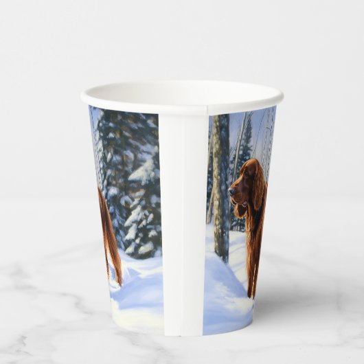 Irish Setter Let It Snow Weihnachten Pappbecher (Rechts)