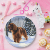 Irish Setter Let It Snow Weihnachten Pappteller (Party)