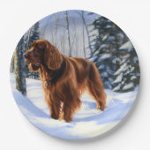 Irish Setter Let It Snow Weihnachten Pappteller (Vorderseite)
