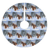 Irish Setter Let It Snow Weihnachten Polyester Weihnachtsbaumdecke (Vorderseite)