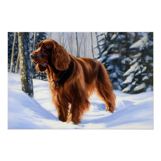 Irish Setter Let It Snow Weihnachten Poster (Vorderseite)