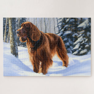 Irish Setter Let It Snow Weihnachten Puzzle