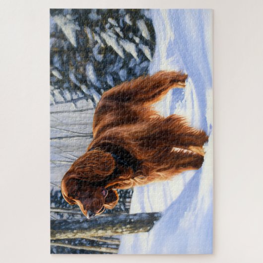 Irish Setter Let It Snow Weihnachten Puzzle (Vertikal)
