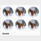 Irish Setter Let It Snow Weihnachten Runder Aufkleber (Blatt)