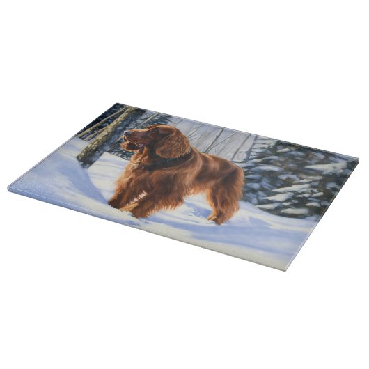 Irish Setter Let It Snow Weihnachten Schneidebrett (Ecke)