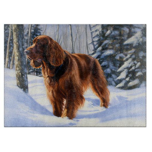 Irish Setter Let It Snow Weihnachten Schneidebrett (Vorderseite)