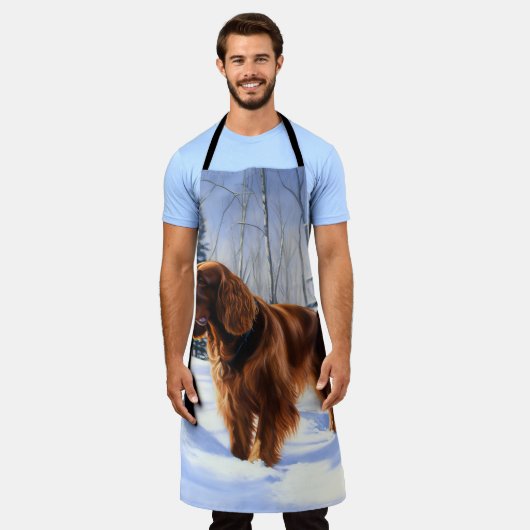 Irish Setter Let It Snow Weihnachten Schürze (Getragen)