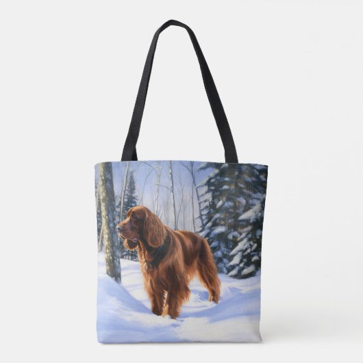 Irish Setter Let It Snow Weihnachten Tasche (Rückseite)