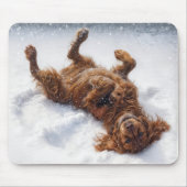 Irish Setter macht einen Schneengel Mousepad (Vorne)