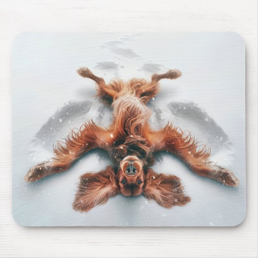 Irish Setter Making a Snow Angel Mousepad (Vorne)