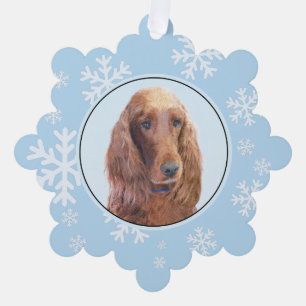 Irish Setter Malerei - Süße originelle Hundekunst Ornament Karte