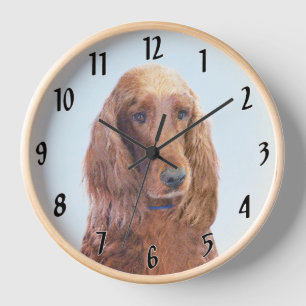 Irish Setter-Malerei - Süße originelle Hundekunst Uhr