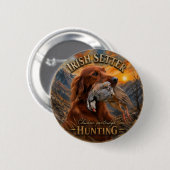 Irish Setter mit Chukar Rebhuhn ,Art Button (Vorne & Hinten)