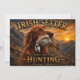 Irish Setter mit Chukar Rebhuhn ,Art Einladung