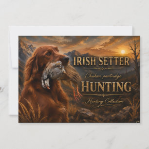 Irish Setter mit Chukar Rebhuhn ,Art Einladung