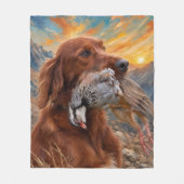 Irish Setter mit Chukar Rebhuhn ,Art Fleecedecke (Vorderseite)