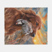 Irish Setter mit Chukar Rebhuhn ,Art Fleecedecke (Vorderseite (Horizontal))