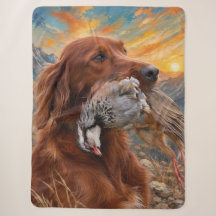 Irish Setter mit Chukar Rebhuhn ,Art