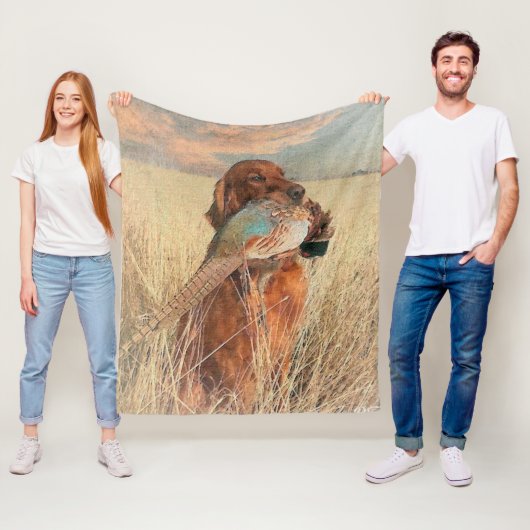 Irish Setter mit Fasan Fleecedecke (Beispiel)