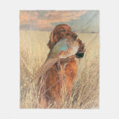 Irish Setter mit Fasan Fleecedecke (Vorderseite)