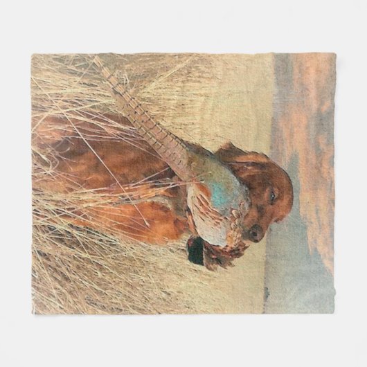 Irish Setter mit Fasan Fleecedecke (Vorderseite (Horizontal))