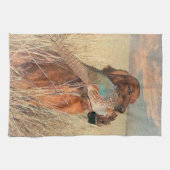 Irish Setter mit Fasan Geschirrtuch (Horizontal)