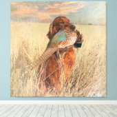 Irish Setter mit Fasan Leinwanddruck (Insitu (Holzboden))