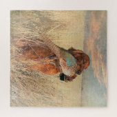 Irish Setter mit Fasan Puzzle (Horizontal)