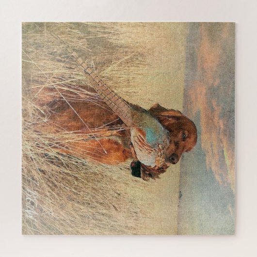 Irish Setter mit Fasan Puzzle (Horizontal)