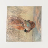 Irish Setter mit Fasan Wandteppich (Vorderseite (Horizontal))