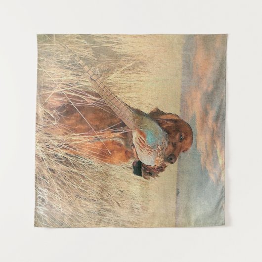 Irish Setter mit Fasan Wandteppich (Vorderseite (Horizontal))