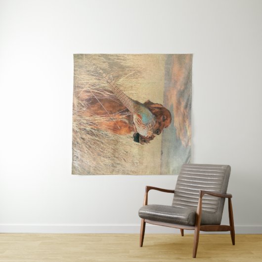 Irish Setter mit Fasan Wandteppich (Beispiel (Horizontal))