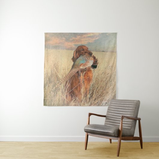 Irish Setter mit Fasan Wandteppich (Beispiel)