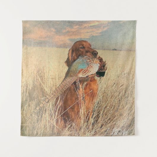 Irish Setter mit Fasan Wandteppich (Vorderseite)