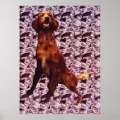 Irish Setter mit Lavendel Blume Pattern Poster (Vorne)
