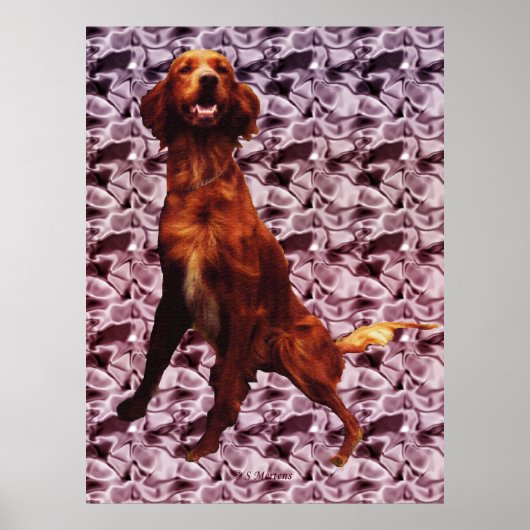 Irish Setter mit Lavendel Blume Pattern Poster (Vorne)