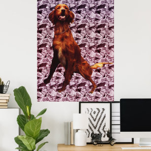Irish Setter mit Lavendel-Blumenmuster-Plakat Poster