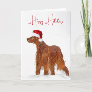 Irish Setter mit Santa Claus Hat Karte