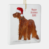 Irish Setter mit Santa Claus Hat Keramikornament (Rechts)