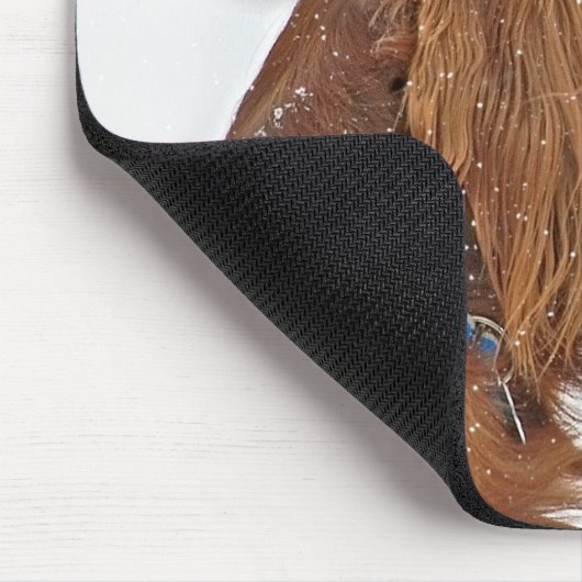 Irish Setter mit Schneeflocken Mousepad (Ecke)