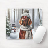 Irish Setter mit Snowman Mousepad (Mit Mouse)